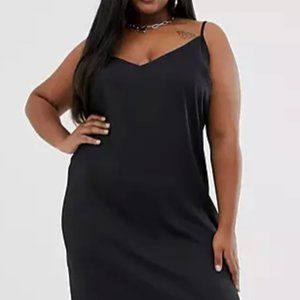 ASOS DESIGN Curve midi cami slip dress in black